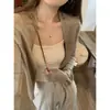 Cárdigan Fino de Punto para Mujer, Cubre-traje de Verano con Protección Solar, Estilo Casual Holgado y Relajado, Prendas de Abrigo de Manga Larga, Top de Moda Estilo Coreano