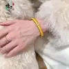 Tienda de Oro Mismo Estilo Diseño de Nicho Vintage Gama Alta Brillante Retro Punto Diamante Cepillado Calabaza Pulsera Anillo Conjunto