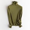 Suéter Térmico de Punto de Seda de Morera con Cuello Alto para Mujer, Camiseta Básica de Canalé con Forro Polar, Top Interior Adelgazante, Camiseta para Otoño e Invierno Nueva Colección