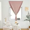 Cortinas de Velcro Autoadhesivas sin Taladro, Oscurecimiento Total, Ventana Saliente de Dormitorio, Cortinas Cortas, Cortina de Bloqueo para Partición Simple de Habitación de Alquiler