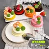 Modelo de Sobremesa de Simulação Bolo de Frutas Falso Fotografia Brinquedo Infantil Brinquedo de Apertar Decoração de Panificação Props de Exibição