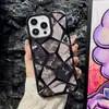 Adequado para iphone16ProMax galvanizado mármore tridimensional 15/14 cubo d'água gradiente capa protetora tridimensional
