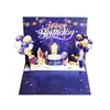 Pastel Inflable Electrónico de Cumpleaños Festivo Globo de Tarjeta de Regalo Fiesta Conmemorativa LED Música Tarjeta de Felicitación 3D Personalización