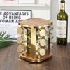 Estante de Especias Redondo y Cuadrado Transfronterizo de 12 Compartimentos, Estante de Almacenamiento para Botellas de Condimentos, Estante de Especias Giratorio de 360 Grados para Cocina