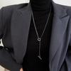 Acero de Titanio Lujo Accesible Empalme Hebilla Ot Sudadera Cadena de Suéter Larga de Gama Alta Accesorios Acero Inoxidable Collar Mujer Diseño de Nicho