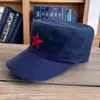 Gorra Militar Bordada Roja de Cinco Puntas Tridimensional para Hombres y Mujeres, Gorra de Béisbol Anti-Copete Plano, Venta al por Mayor Casual Retro Versátil Estilo Militar