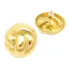 Pendientes de Acero Inoxidable 3D Medios Redondos Retorcidos de Moda Sexy para Mujer Pendiente Retro Simple Chapado en Oro de 18K