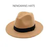 Outono e inverno Novo Chapéu de Lã Estilo Britânico Chapéu Jazz Chapéu Grande Chapéu de Feltro Fedoras de Lã Chapéu Jazz