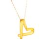 Colgante de corazón chapado en oro y arena de Vietnam, collar de corazón chapado en oro y latón, ideal para San Valentín o para novias.