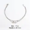 HW collar con frasco de perfume para mujer plata de ley 925 oro rosa diamante letra cuadrada pulsera collar pendientes venta al por mayor transfronteriza
