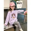 Camiseta Base de Dibujos Animados para Niñas Primavera y Otoño 2026, Nueva y Elegante Camiseta de Manga Larga Versión Coreana para Niñas