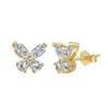 Pendientes de aguja de plata estilo japonés y coreano para mujer, plata 925, nuevos pendientes de mariposa con circonitas y diamantes de moda, pendientes personalizados para mujer, plata de ley