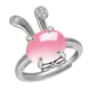 Uma Variedade de Anéis de Coroa de Coração Vazado, Anéis de Rainha Coração Estilo Japonês com Cristal Rosa de Luxo Leve, Meus Anéis Coração Eterno