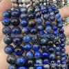 Cast Ming comércio 3A tigre de ouro verde contas soltas produtos semi-acabados atacado azul olho de tigre pedra contas redondas pulseira de contas de colar de jóias