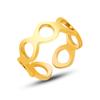 Anillo de trémolo de estilo francés con nicho de apertura hueca geométrica de 8 caracteres que no se desvanece, anillo de cola para hombres y mujeres A313