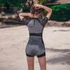 Traje de banho Sanqi duas peças conservador Fonte Termal plus size feminino ins cobre barriga modelador boxer esportivo feminino