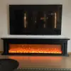 Móvel de TV com Lareira Estilo Francês 1.8/2.2/ 2.4m Feito de Madeira Maciça para Uso Doméstico na Sala de Estar com Decoração de Chama Simulada e Aquecimento Elétrico