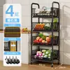 Carrinho de prateleira de armazenamento de cozinha de chão doméstico móvel multicamadas prateleira multifuncional cesto de frutas e vegetais rack de armazenamento