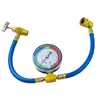 Kit de carga y prueba de refrigerante R134A para aire acondicionado automotriz del fabricante, incluyendo manguera de carga y herramientas de llenado de refrigerante
