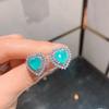 Pendientes de imitación de tesoro de color europeo y americano de Zhuang Shengsheng Jewelry, color verde neón de Paraiba, piedra principal 8x8, colgante 10x10