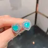 Deseo Transfronterizo 2023 Nueva Moda Europea y Americana Colgante Paraíba Collar Pendientes Corazón Conjunto para Mujer