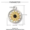 Colgante de Acero Inoxidable Bicolor Chapado en Oro para Collar DIY con Corazón Floral Transfronterizo para Mujer, Colgante de Joyería