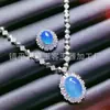 Agata Calcedônia Gelo Transparente Natural Ovo de Pombo Ovalado Pingente Elegante Full Diamond Anel de Moda Conjunto de Duas Peças