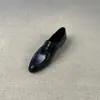 Chuyuji 2026 Nuevos Mocasines Vintage Sencillos para Mujer, Zapatos de Piel Slip-On de Tacón Grueso Estilo Británico