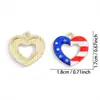 Nuevo Colgante de Gota de Aceite del Día de la Independencia Americana Accesorios de Joyería de Aleación DIY Colgante para Collar Llavero Cruz Colgante Venta Caliente Transfronteriza