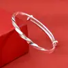 Pulseira de Prata 9999 Formato de Fita de Mobius Novo Padrão Torcido Prata Pura Pulseira Infantil Presente para Meninas Presente de Aniversário