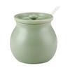 Tanque de cerámica para aceite de manteca de cerdo con tapa, resistente a altas temperaturas, para aceite de pimienta, especias de cerámica, ají, sal de cocina de gran capacidad.