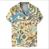 Exportação Transfronteiriça Camisas Havaianas Masculinas Moda Estampa 3D Impressão Digital Manga Curta Tops Atacado Estilo Tropical