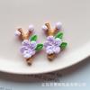 El Viento Sopla Flores de Durazno Dulce diy Pegamento Crema Resina Joyería con Parche Horquilla Anillo para el Cabello Accesorios
