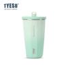 TYESO Taishuo nueva taza de café de acero inoxidable, vaso con pajilla para coche con aislamiento de hielo, botella de agua de gran capacidad al vacío