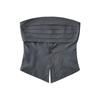 YPFF Moda para Mujer Diseño de Chica Caliente Sin Tirantes Color Sólido Cintura Ajustada Corte Slim Cintura Exterior Vintage Sin Mangas Top Corto