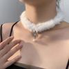 Colar Versátil de Natal Estilo Xiaohongshu para Mulheres, Colar Gargantilha Doce de Pérola e Floco de Neve, Colar Gentil e Elegante