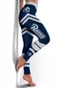 Leggings con Estampado de Equipos de Fútbol Europeos y Americanos con Efecto Brillante y Ligera Elasticidad para Leggings de Fitness Ajustados para Mujer