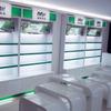 Salão de beleza produtos para cuidados com a pele armário de exposição de madeira maciça loja de cosméticos com expositor iluminado prateleira para maquiagem e tintas