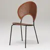 Silla de Comedor Nórdica para Uso Doméstico, Silla Retro de Moda, Silla Creativa Simple Tipo Concha, Silla de Sol, Silla con Respaldo de Madera Maciza