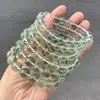 Atacado de Cristal 7A Pulseira de Contas de Fluorita Verde Natural para Mulheres Simples Pulseira de Contas Redondas Semi-Acabada Venda Direta de Fábrica de Contas Soltas