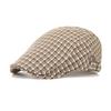 Gorra de tela de cuadros finos ligera retro, Gorra casual transpirable estilo callejero juvenil artístico, Gorra de pintor estilo Hong Kong para mujer, Gorra de cuadros para hombre