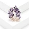 Broche de flor de Bauhinia con diamantes de cristal transfronterizos, hebilla de alfiler de moda coreana, versátil, para cuello y ropa.
