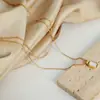 Accesorios Maillard Colgante Rectangular de Concha Collar de Cadena Doble Capa Acero de Titanio Oro de 18 Quilates Versátil Nicho Joyería Elegante