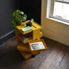 Mesita de noche nórdica con armario de almacenamiento giratorio de 360 grados, carrito móvil, cajón de dormitorio vintage moderno