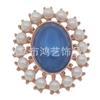 Fabricantes transfronterizos de hebillas de diamantes de aleación de perlas ovaladas, joyería artesanal, bolso con lazo plano, accesorios con placa de flores