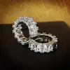 Brincos de Tarraxa Geométricos Full Diamond Moda Europeus e Americanos Venda Quente Luxo Leve Exquisitos Versáteis