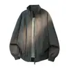 Chaqueta aviador retro americana de moda con cuello alto para hombre, otoño e invierno, chaqueta corta holgada versátil para parejas