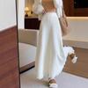 Falda Midi de Punto con Volantes Plisados para Mujer Otoño e Invierno Cintura Elástica Falda Línea A Falda Paraguas Falda Estilizadora que Cubre la Cadera