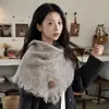 Bufanda triangular de punto de mezcla de lana estilo 2026, estilo coreano, versátil, suave al tacto, cómoda de llevar, perfecta como chal, calentador de cuello o bufanda para mujeres en invierno