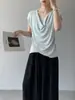 Top de punto de seda helada elegante estilo coreano Jiangzuo con diseño anti-exposición, top versátil y ajustado para mujer L765